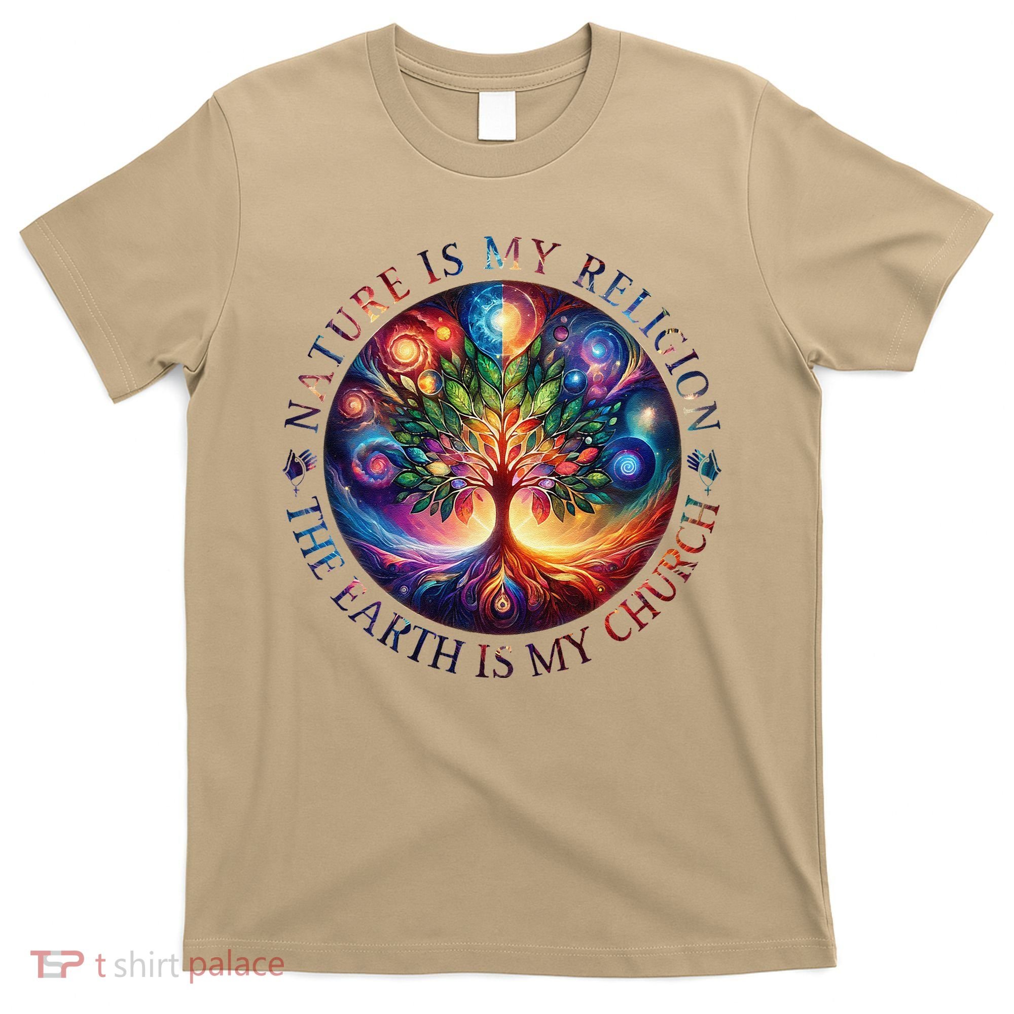 Nature Is My Religion The Earth Is My Church Mandala Tree T-Shirt