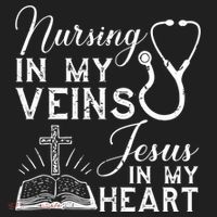 Nursing In My Veins Jesus In My Heart Nurse Gift Beanie thumb 2