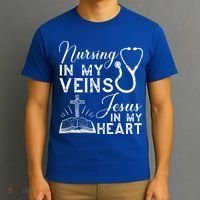 Nursing In My Veins Jesus In My Heart Nurse Gift T-Shirt thumb 3