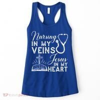 Nursing In My Veins Jesus In My Heart Nurse Gift Women's Tank Top thumb 0