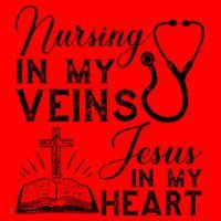 Nursing In My Veins Jesus In My Heart Nurse Gift Santa Hat thumb 1