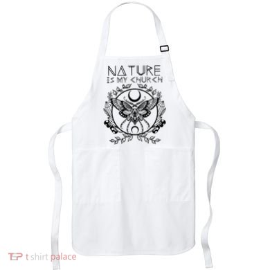 Nature Is My Church Moon Moth Witchcraft Wiccan Witch Apron