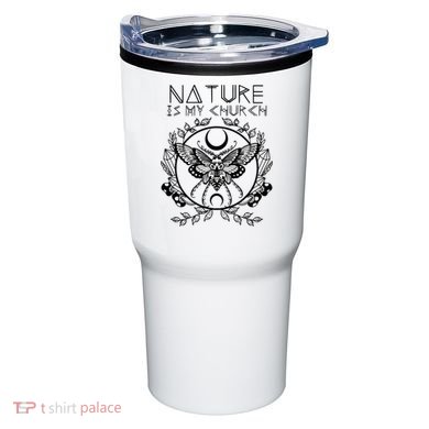 Nature Is My Church Moon Moth Witchcraft Wiccan Witch Tumbler