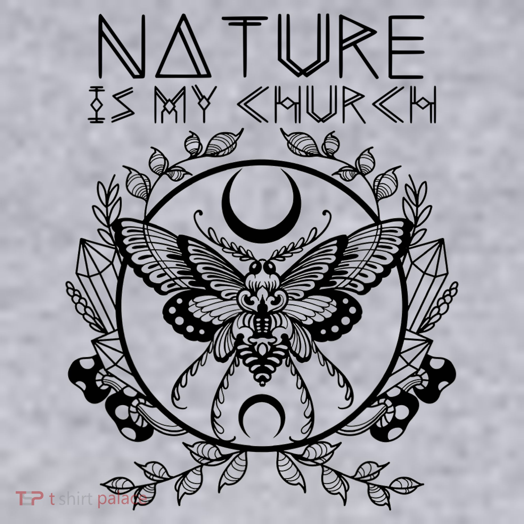 Nature Is My Church Moon Moth Witchcraft Wiccan Witch Women's Sweatshirt