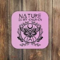 Nature Is My Church Moon Moth Witchcraft Wiccan Witch Coaster thumb 0