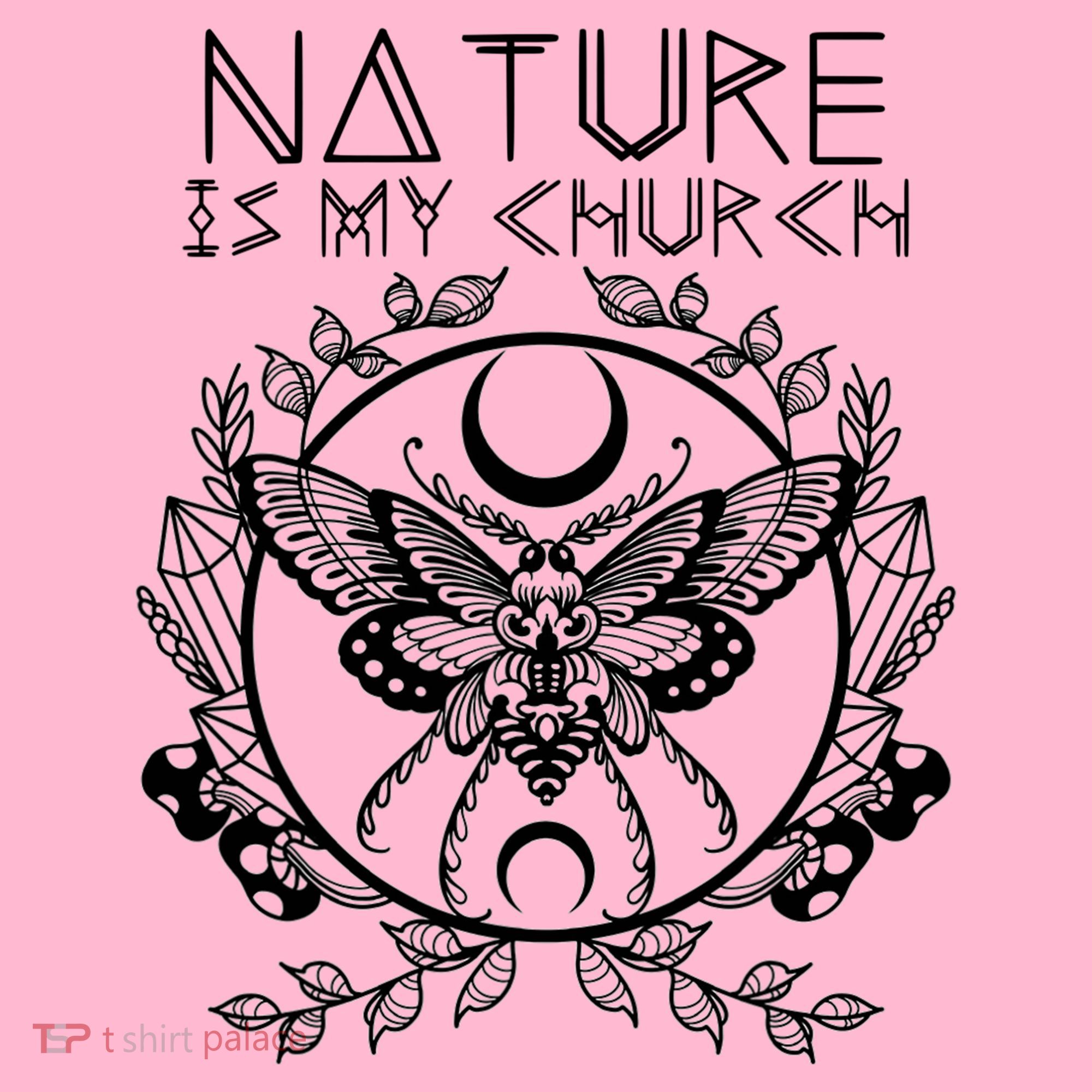 Nature Is My Church Moon Moth Witchcraft Wiccan Witch Coaster