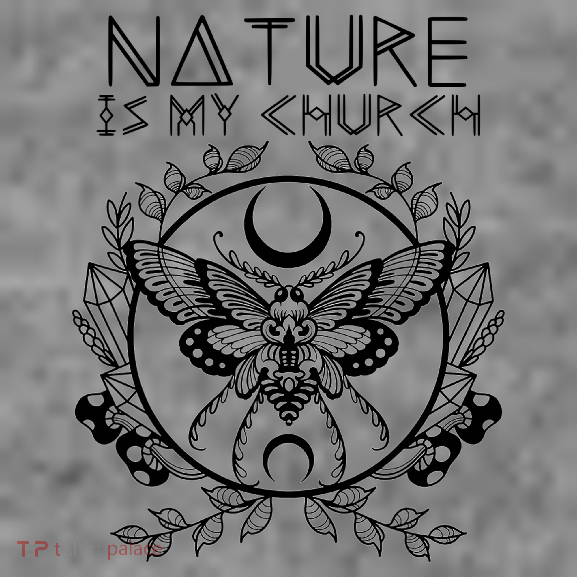 Nature Is My Church Moon Moth Witchcraft Wiccan Witch Toddler Hoodie