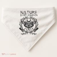 Nature Is My Church Moon Moth Witchcraft Wiccan Witch USA-Made Doggie Bandana thumb 0