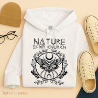 Nature Is My Church Moon Moth Witchcraft Wiccan Witch Hoodie thumb 4