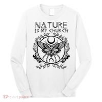 Nature Is My Church Moon Moth Witchcraft Wiccan Witch Long Sleeve Shirt thumb 0