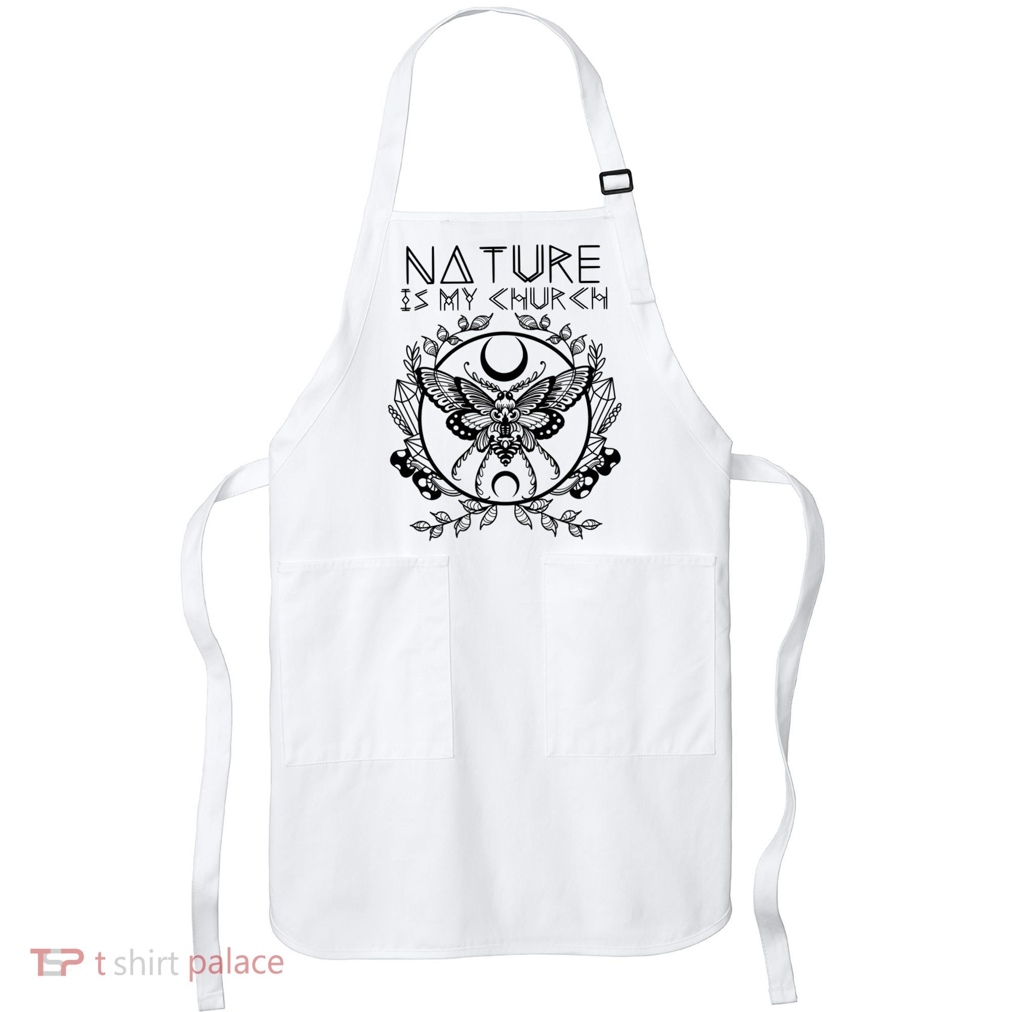 Nature Is My Church Moon Moth Witchcraft Wiccan Witch Apron