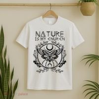Nature Is My Church Moon Moth Witchcraft Wiccan Witch T-Shirt thumb 2