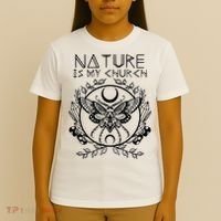 Nature Is My Church Moon Moth Witchcraft Wiccan Witch T-Shirt thumb 4
