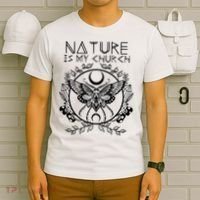 Nature Is My Church Moon Moth Witchcraft Wiccan Witch T-Shirt thumb 6
