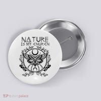Nature Is My Church Moon Moth Witchcraft Wiccan Witch Button thumb 0