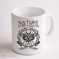 Nature Is My Church Moon Moth Witchcraft Wiccan Witch Coffee Mug thumb 1