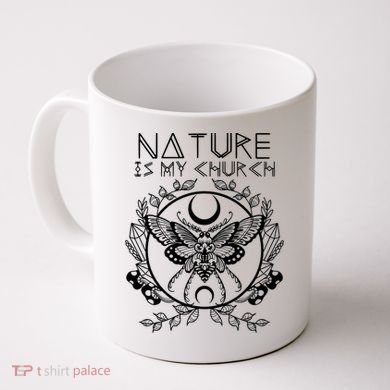 Nature Is My Church Moon Moth Witchcraft Wiccan Witch Coffee Mug