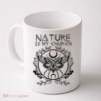 Nature Is My Church Moon Moth Witchcraft Wiccan Witch Coffee Mug thumb 0