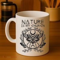 Nature Is My Church Moon Moth Witchcraft Wiccan Witch Coffee Mug thumb 4