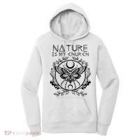 Nature Is My Church Moon Moth Witchcraft Wiccan Witch Women's Hoodie thumb 0