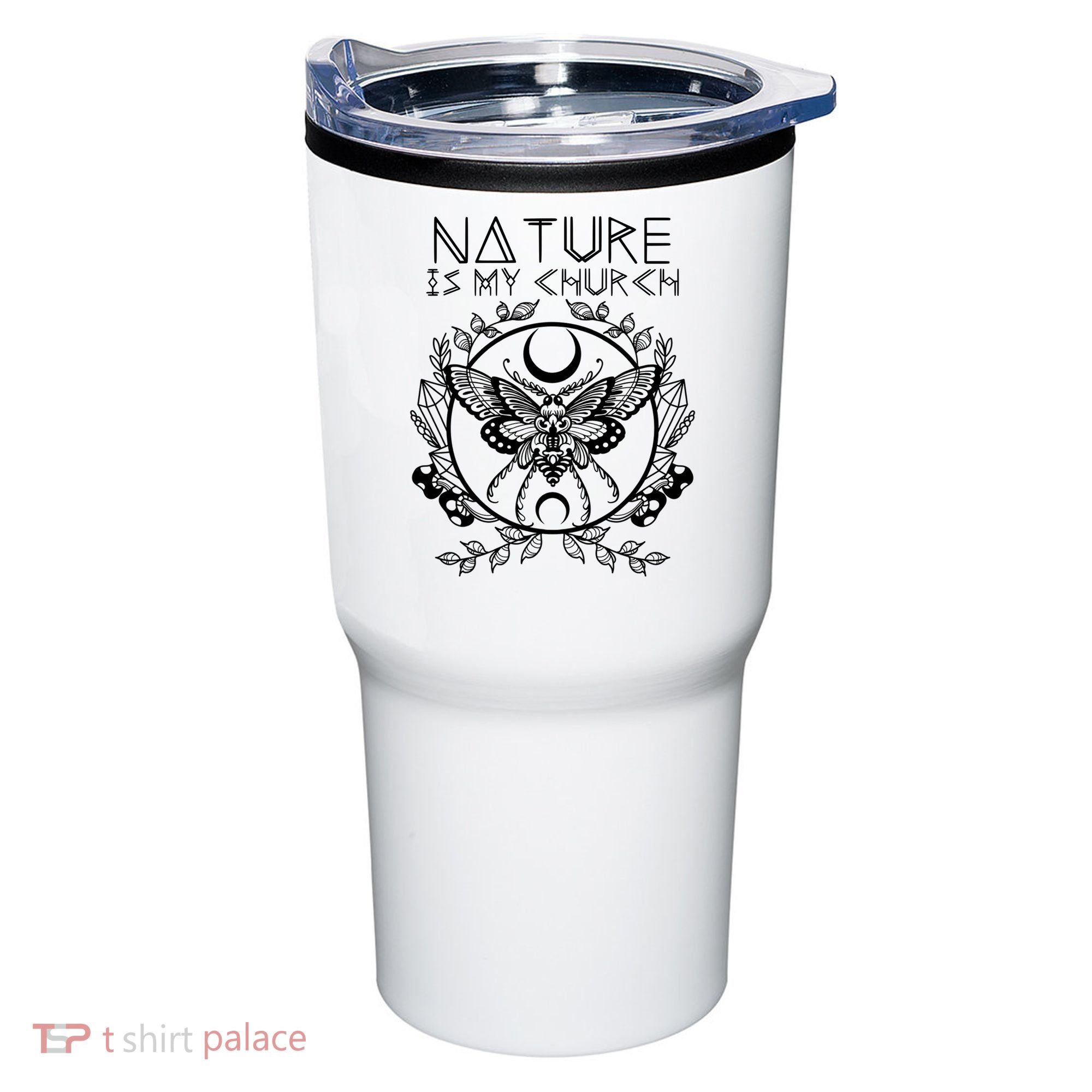 Nature Is My Church Moon Moth Witchcraft Wiccan Witch Tumbler