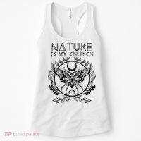 Nature Is My Church Moon Moth Witchcraft Wiccan Witch Women's Tank Top thumb 0