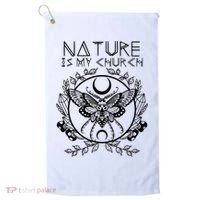 Nature Is My Church Moon Moth Witchcraft Wiccan Witch Golf Towel thumb 0