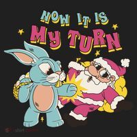 Now It's My Turn Funny Holiday Easter Bunny Santa Women's Sweatshirt thumb 2