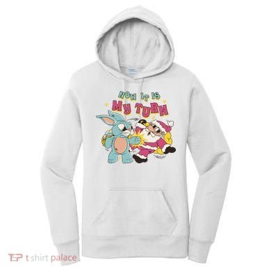 Now It's My Turn Funny Holiday Easter Bunny Santa Women's Hoodie