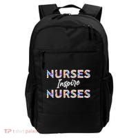 Nurses Inspire Nurses Funny Floral Nurse Quote Gift Backpack thumb 0