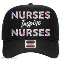 Nurses Inspire Nurses Funny Floral Nurse Quote Gift Hat thumb 0