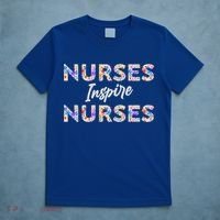 Nurses Inspire Nurses Funny Floral Nurse Quote Gift T-Shirt thumb 5