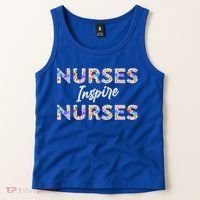 Nurses Inspire Nurses Funny Floral Nurse Quote Gift Tank Top thumb 2