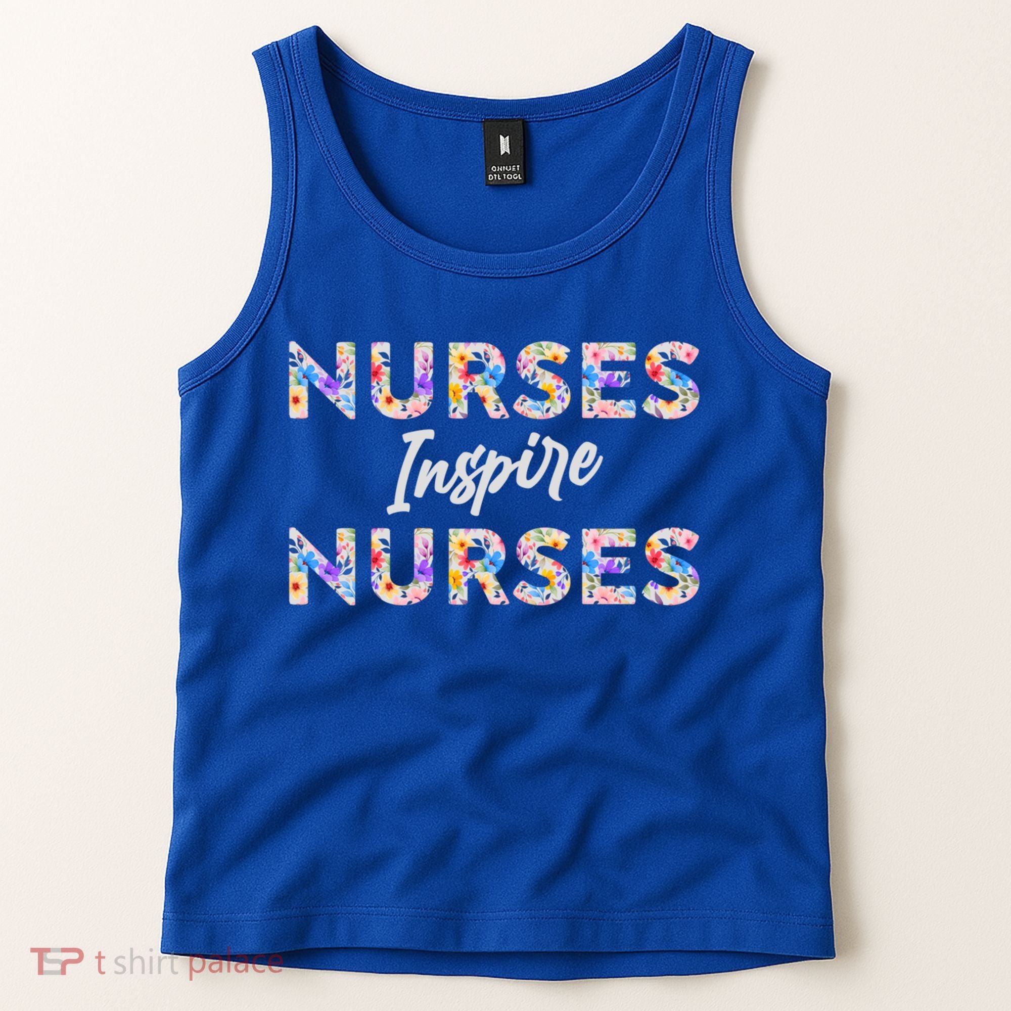 Nurses Inspire Nurses Funny Floral Nurse Quote Gift Tank Top