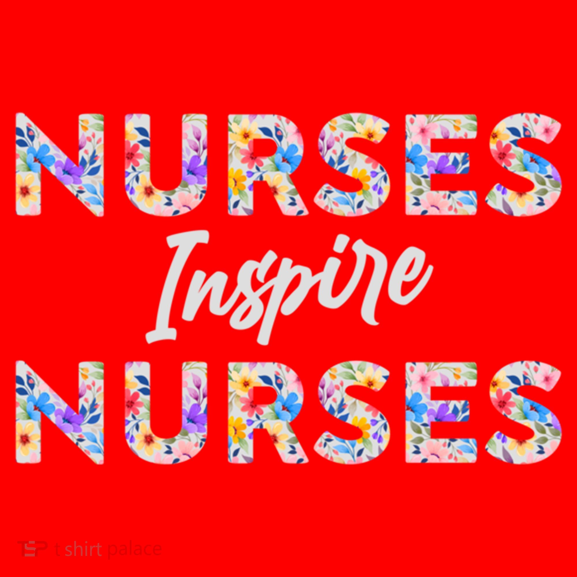 Nurses Inspire Nurses Funny Floral Nurse Quote Gift Santa Hat