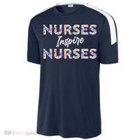 Nurses Inspire Nurses Funny Floral Nurse Quote Gift Sport-Tek Competitor United Soccer Jersey thumb 2