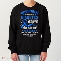 November Is National Diabetes Awareness Month Support Gift Women's Sweatshirt thumb 0
