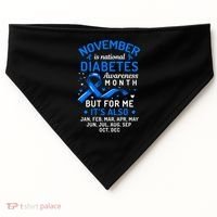 November Is National Diabetes Awareness Month Support Gift USA-Made Doggie Bandana thumb 0