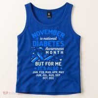 November Is National Diabetes Awareness Month Support Gift Tank Top thumb 2