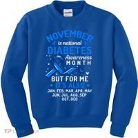 November Is National Diabetes Awareness Month Support Gift Kids Sweatshirt thumb 0
