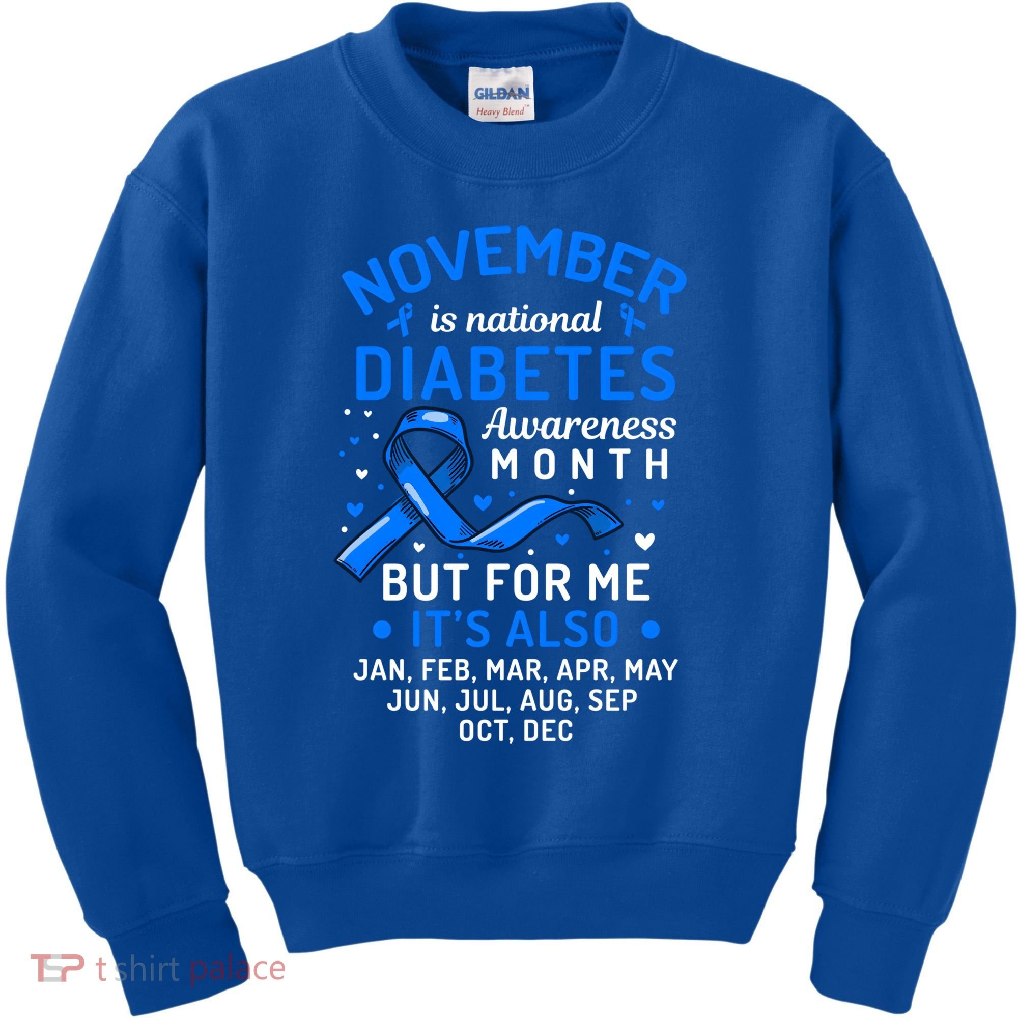 November Is National Diabetes Awareness Month Support Gift Kids Sweatshirt