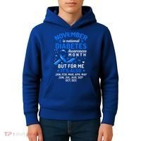 November Is National Diabetes Awareness Month Support Gift Kids Hoodie thumb 4