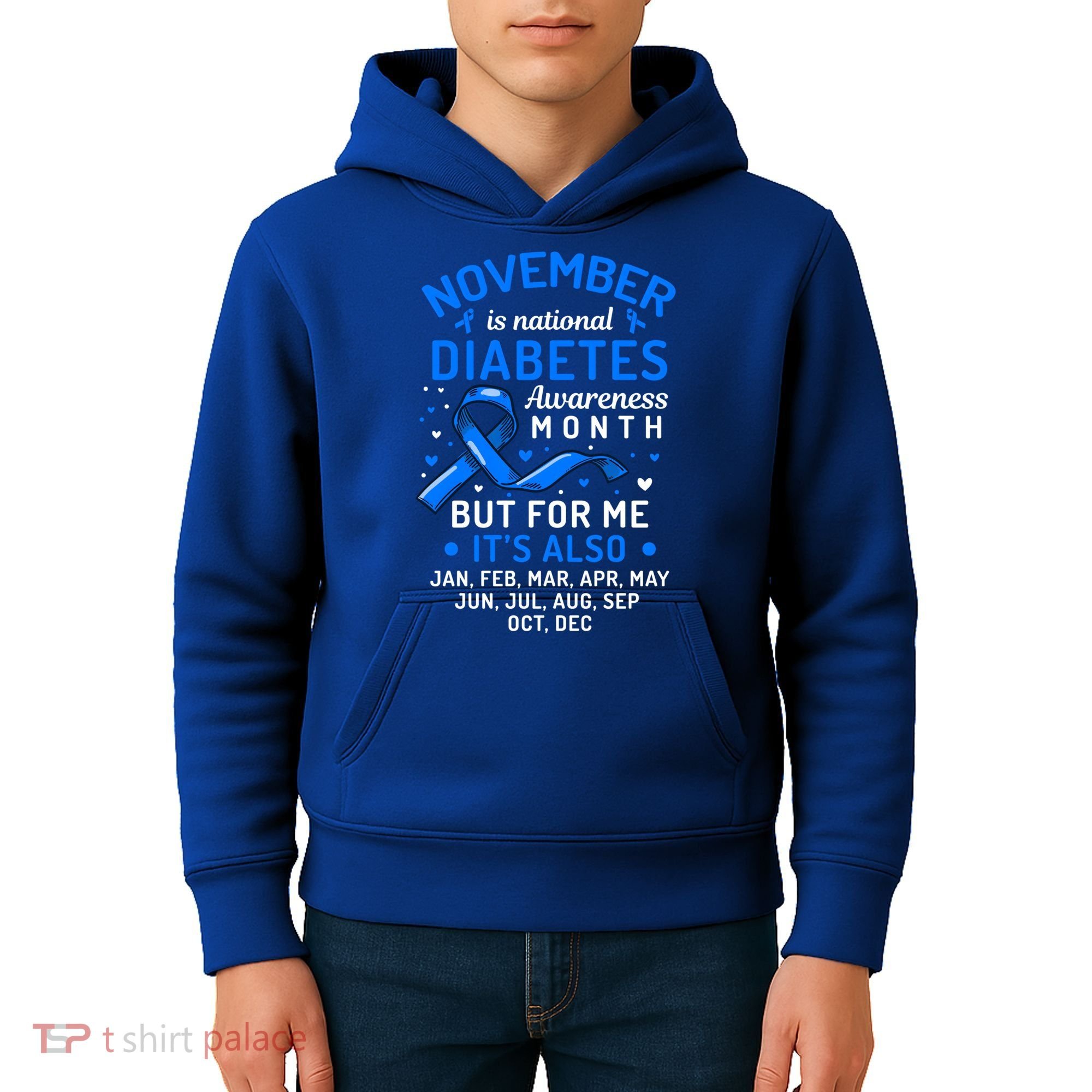 November Is National Diabetes Awareness Month Support Gift Kids Hoodie