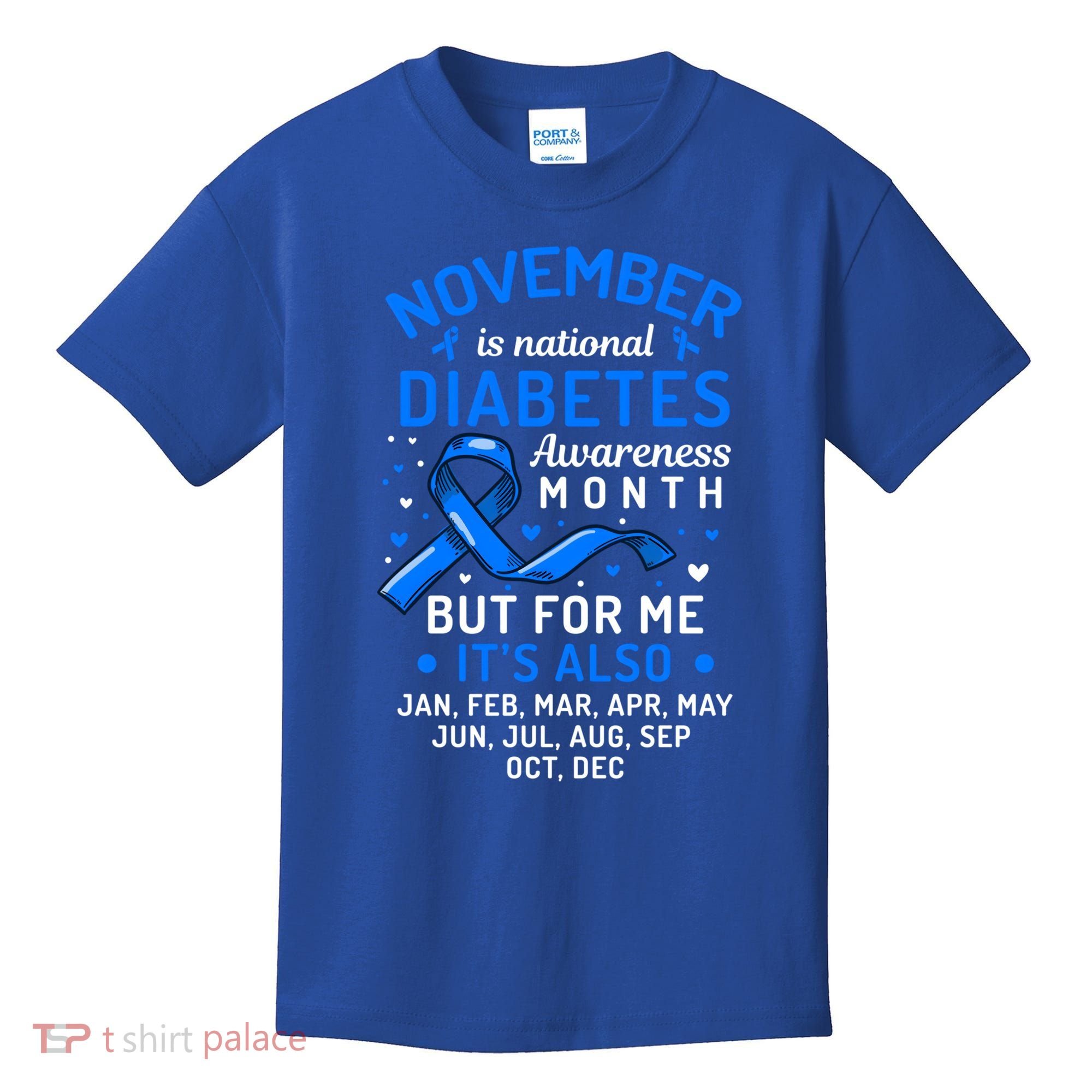 November Is National Diabetes Awareness Month Support Gift Kids T-Shirt