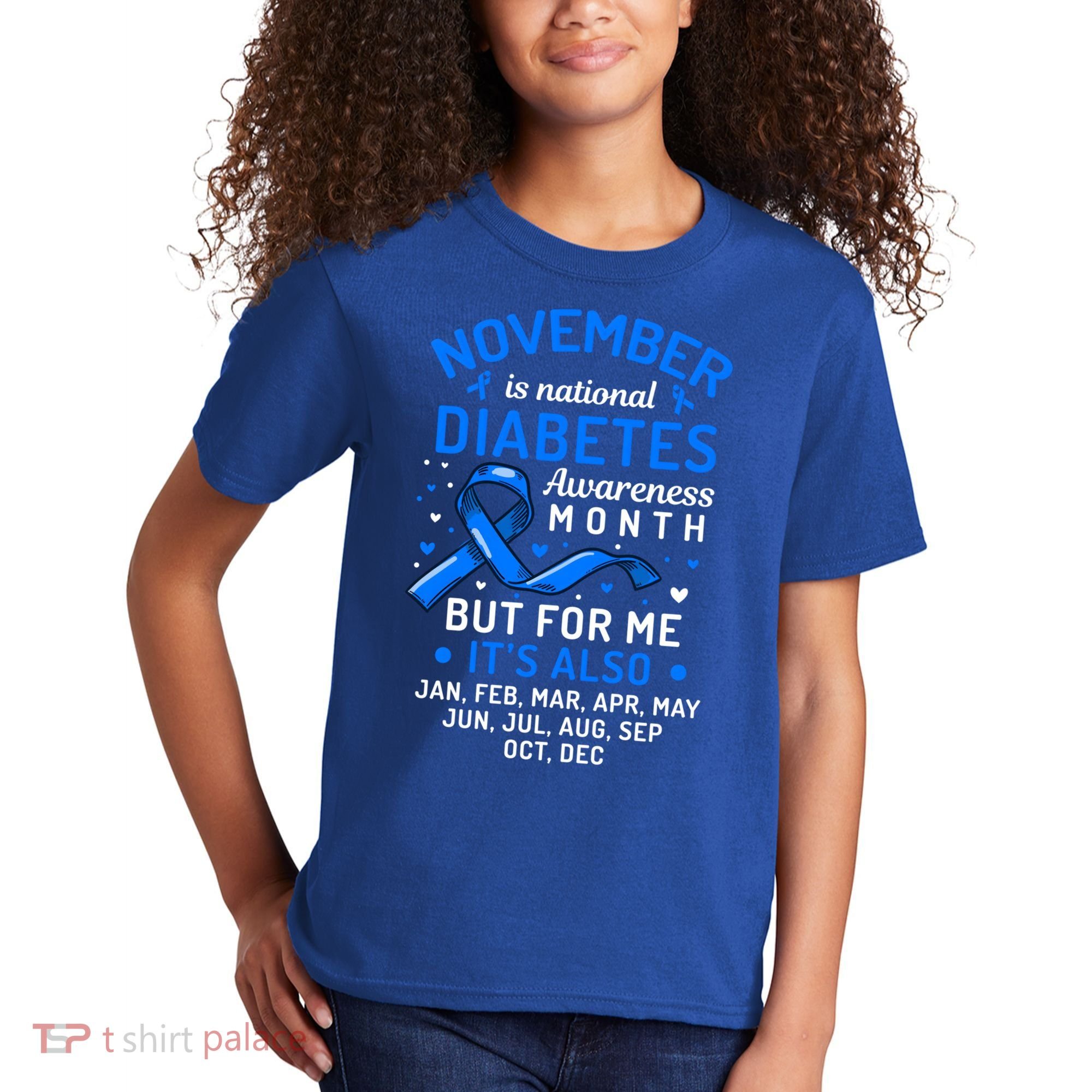 November Is National Diabetes Awareness Month Support Gift Kids T-Shirt