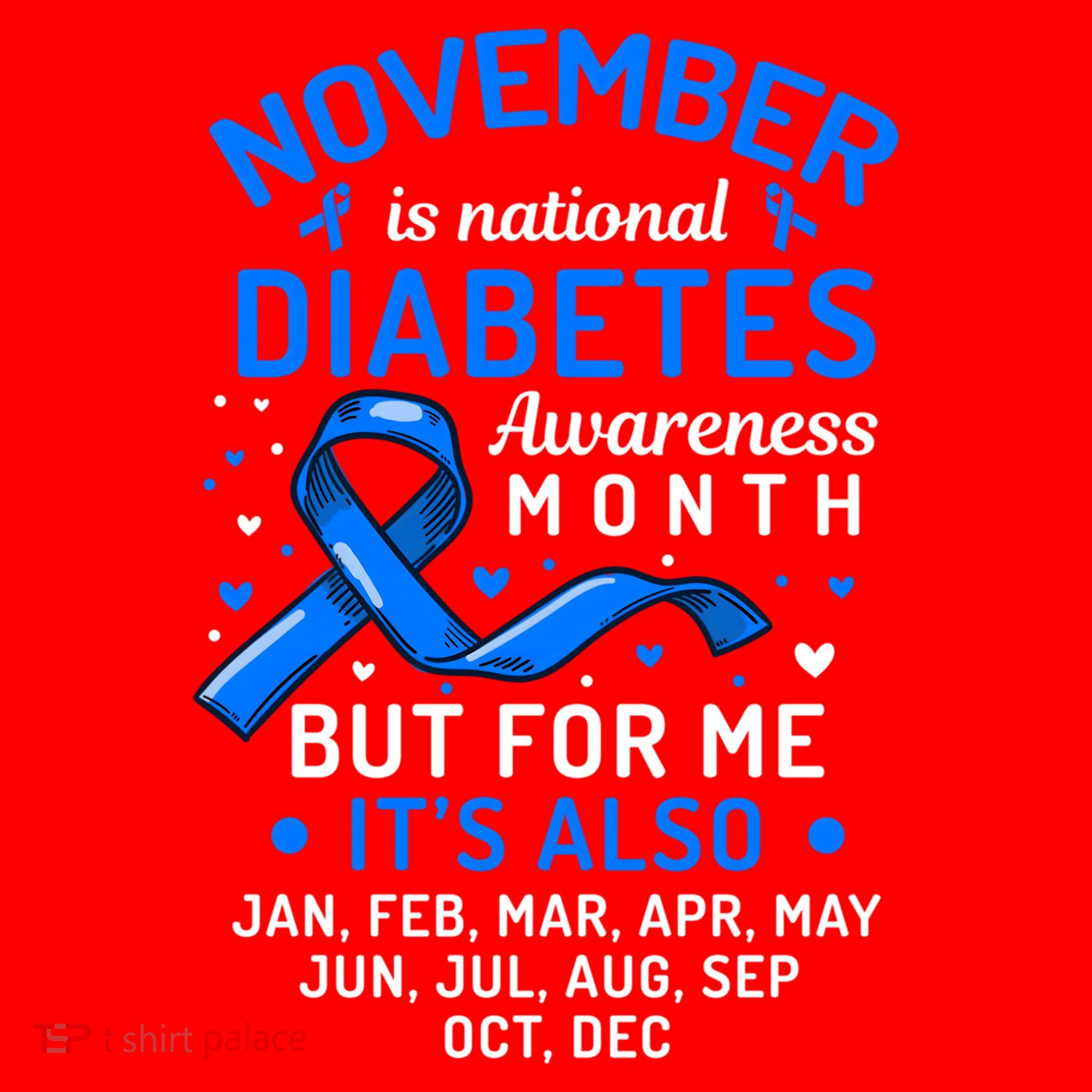 November Is National Diabetes Awareness Month Support Gift Santa Hat