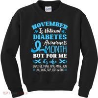 November Is National Diabetes Awareness Month  Kids Sweatshirt thumb 0