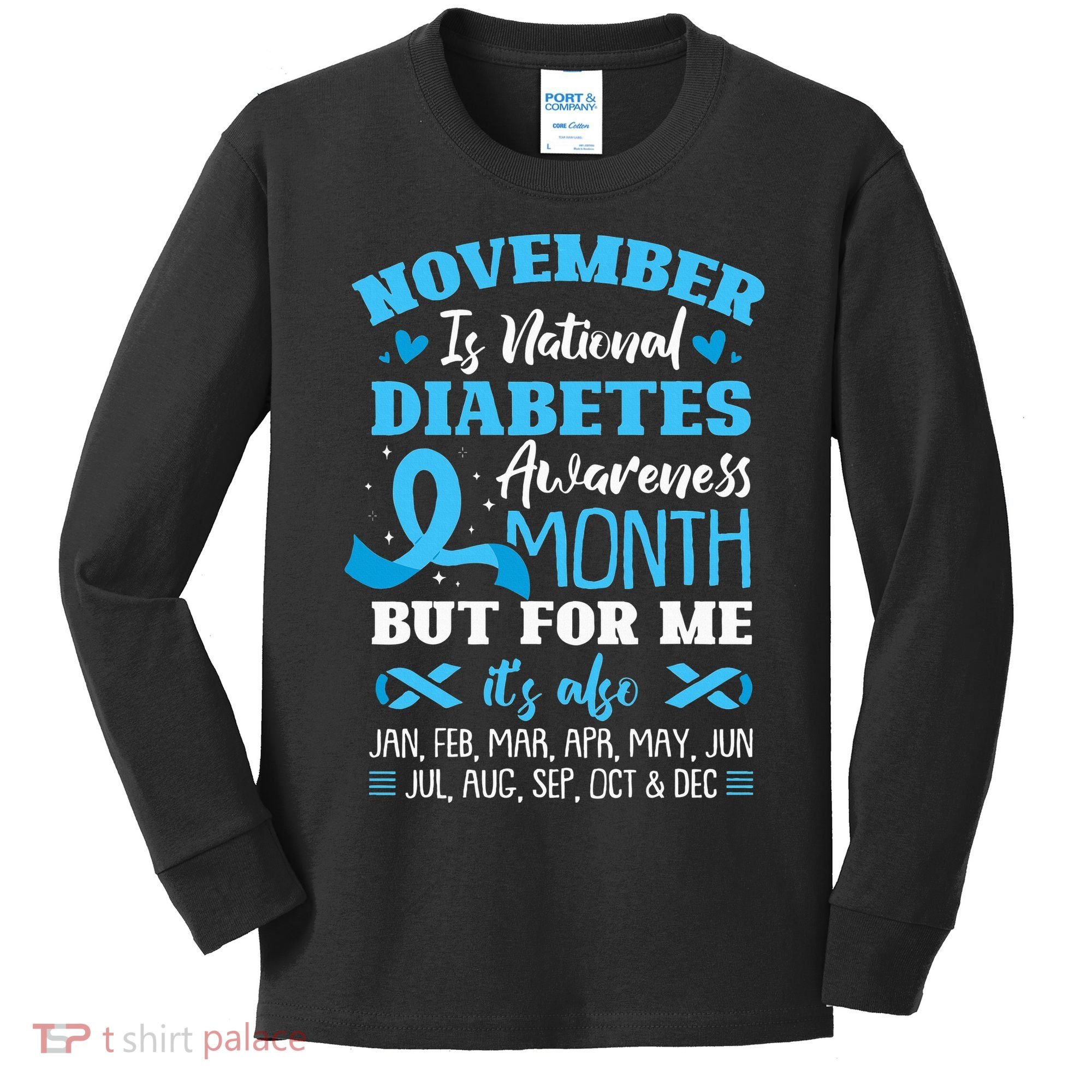 November Is National Diabetes Awareness Month  Kids Long Sleeve Shirt