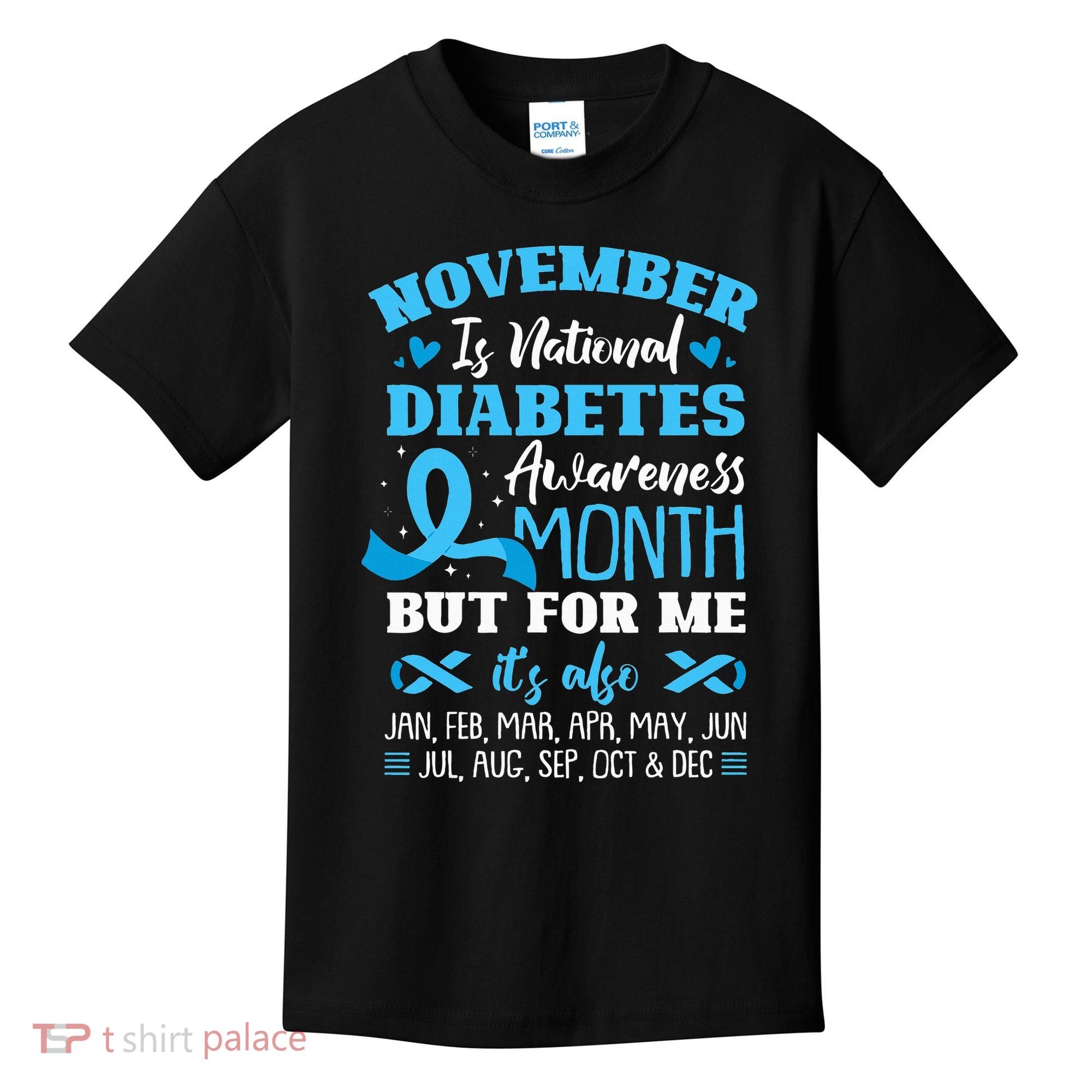 November Is National Diabetes Awareness Month  Kids T-Shirt