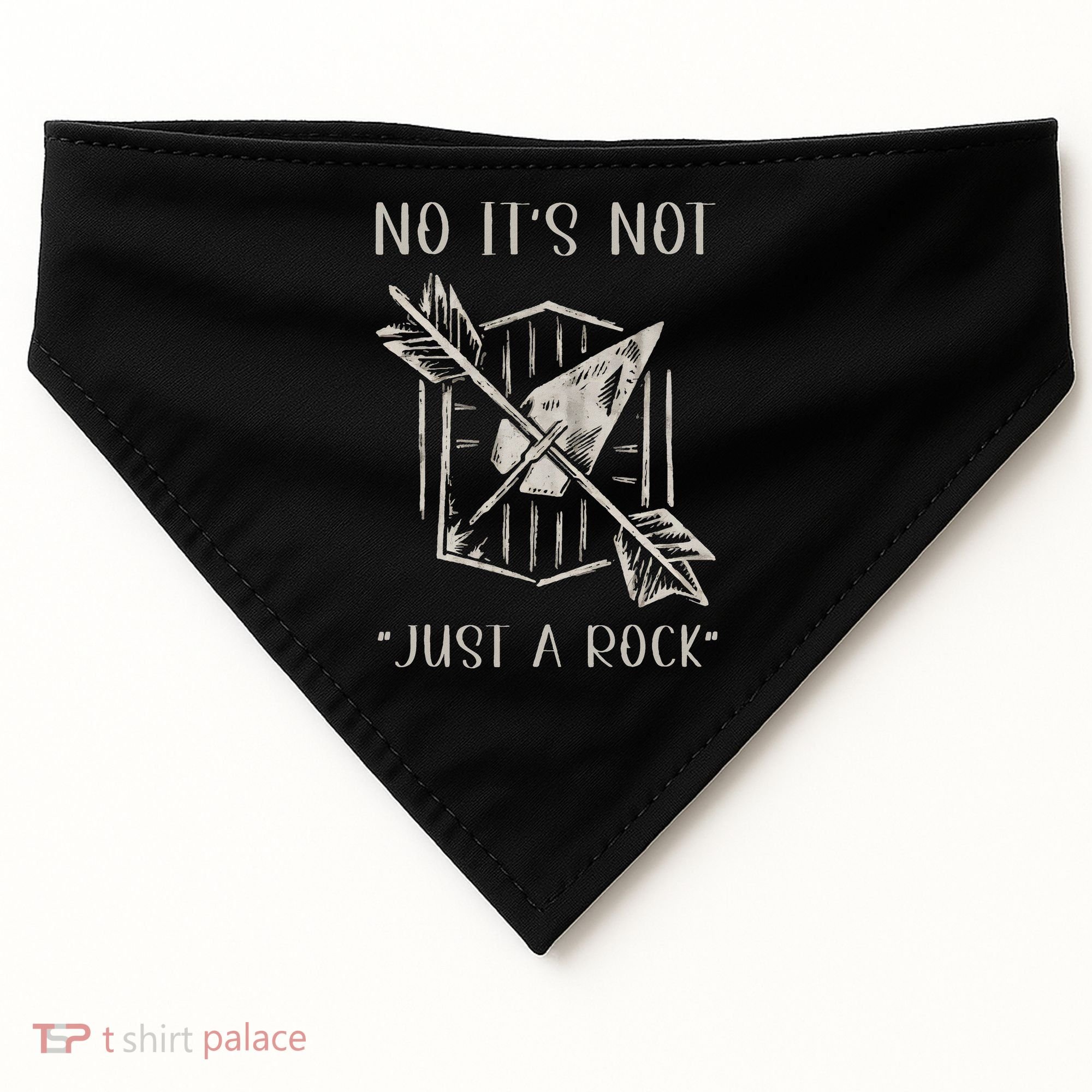 No ItS Not Just A Rock Arrowhead Hunting USA-Made Doggie Bandana